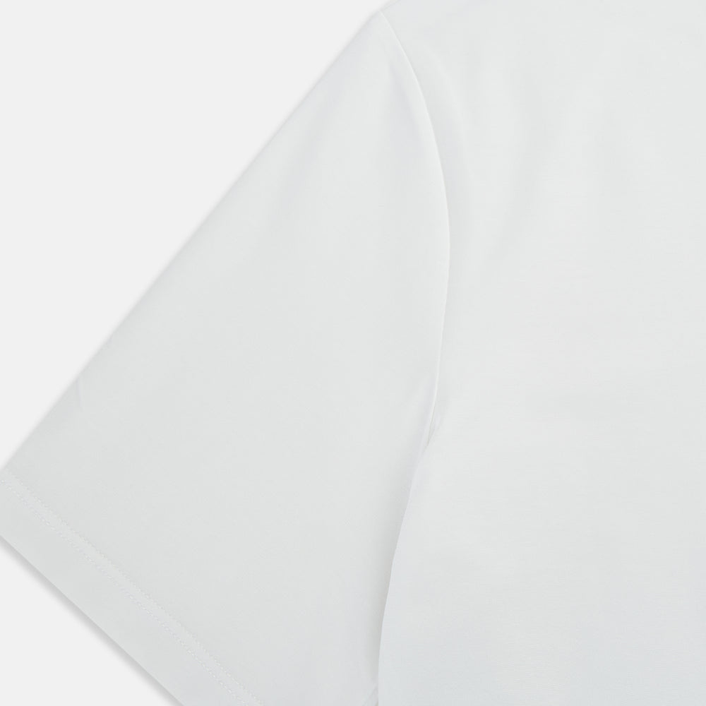 The Turnbull & Asser White Short-sleeve Fitted T-Shirt is a classic, logo-free crew neck laid flat on a white background—perfect for smart casual looks.