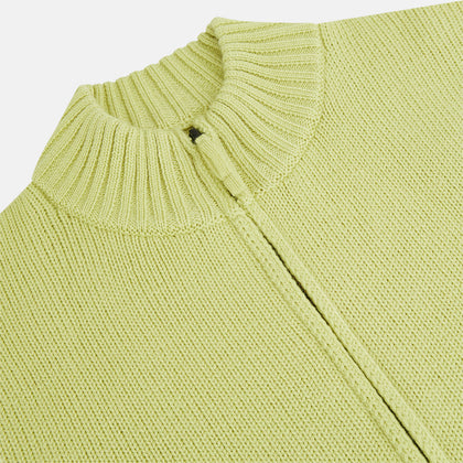 Melon Green Merino High Neck Zipped Cardigan Image 1