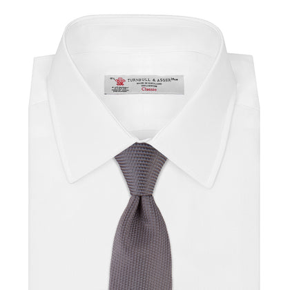 Dark Grey Plain Woven Lace Silk Tie Image 1