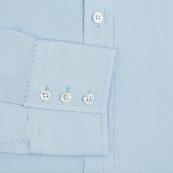 Light Blue Sea Island Quality Cotton Shirt with T&A Collar and 3-Button Cuffs Image 3