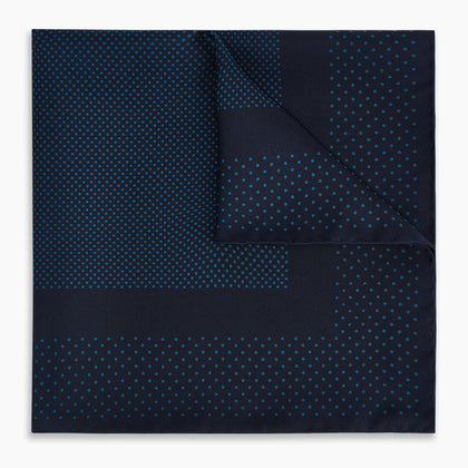 Navy and Blue Dot Silk Pocket Square Image 4