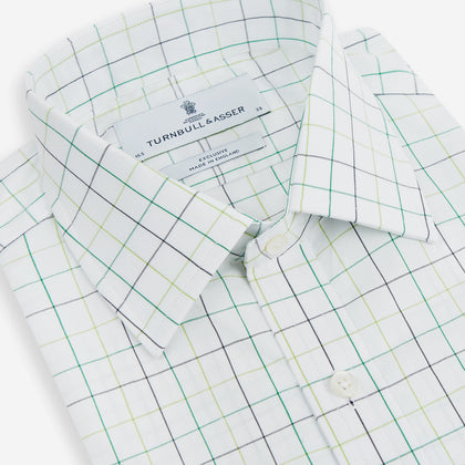 Dark Green Grid Check Mayfair Shirt Image 1