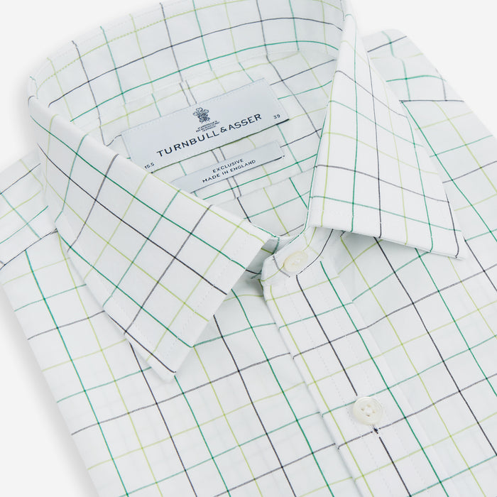 Dark Green Grid Check Mayfair Shirt Image 1
