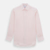 View 1 of product The Pale Pink Cotton Cashmere Mayfair Shirt by Turnbull & Asser features a classic collar, button-down front, and buttoned cuffs, crafted from a luxurious cotton-cashmere blend and displayed flat on a white background.