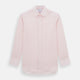 The Pale Pink Cotton Cashmere Mayfair Shirt by Turnbull & Asser features a classic collar, button-down front, and buttoned cuffs, crafted from a luxurious cotton-cashmere blend and displayed flat on a white background.