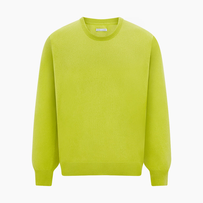 Lemon Green Cashmere Round Neck Jumper Image 4