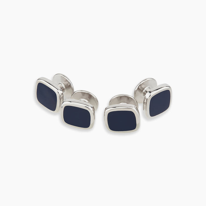 Navy Rounded Square Dress Studs Image 2