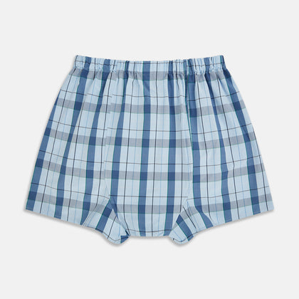 Blue and Green Blazer Check Godfrey Boxer Shorts Image 1