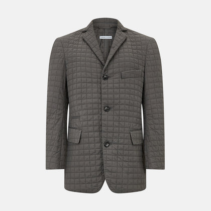 Fulham Shadow Grey Single-Breasted Quilted Blazer