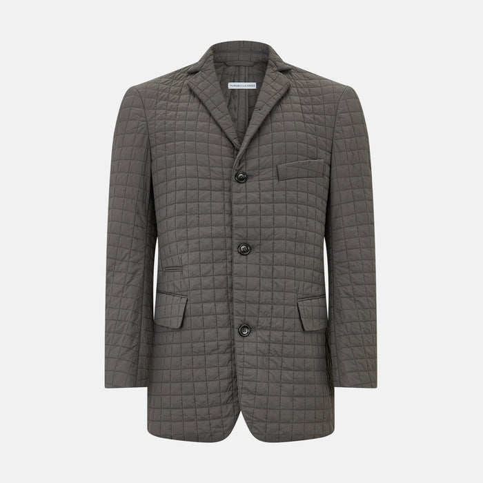 Fulham Shadow Grey Single-Breasted Quilted Blazer