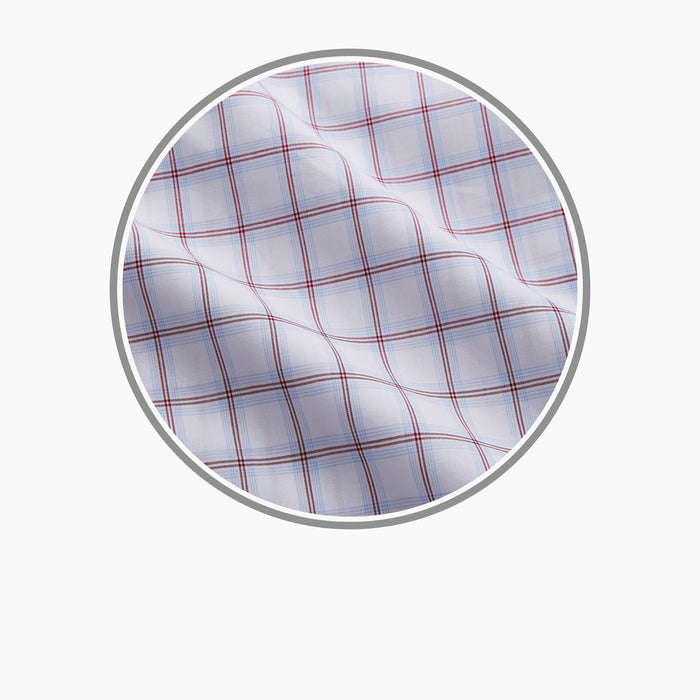 Red and Blue Multi Check Cotton Fabric Image 2