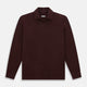 The Turnbull & Asser Burgundy Rugby Polo Shirt is a long-sleeve, pure cotton collared top with no visible buttons, shown laid flat on a white background.
