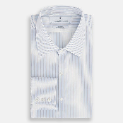 Pale Blue and Navy Pinstripe Westminster Shirt Image 4