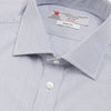 View 5 of product The Turnbull & Asser Slim Fit Blue Checked Shirt features long sleeves, contrasting white buttons, a regent collar, and distinct blue check pattern detailing on the cuff.