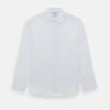 View 1 of product The White Linen Westminster Shirt by Turnbull & Asser features a classic Turnbull collar and button-down front, highlighting British craftsmanship against a plain white background.