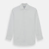 View 1 of product The Turnbull & Asser Tailored Fit Plain White Cotton Shirt features a Kent collar, button-down front, long sleeves, and double cuffs, shown on a white background.