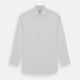 The Turnbull & Asser Tailored Fit Plain White Cotton Shirt features a Kent collar, button-down front, long sleeves, and double cuffs, shown on a white background.