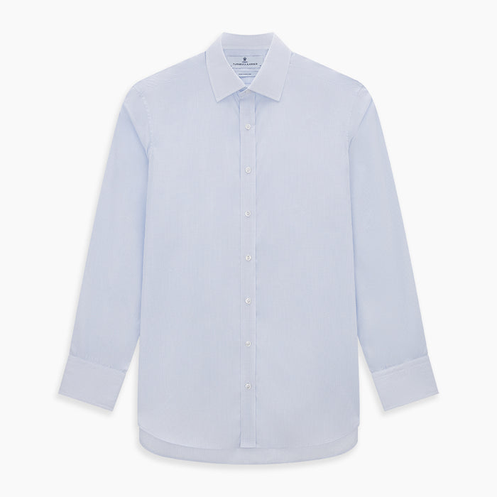 Blue and White Micro Check Mayfair Shirt Image 6