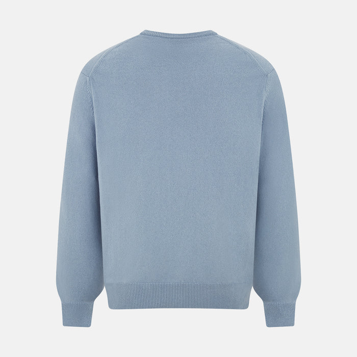 Frost Blue Cashmere V-Neck Jumper Image 2