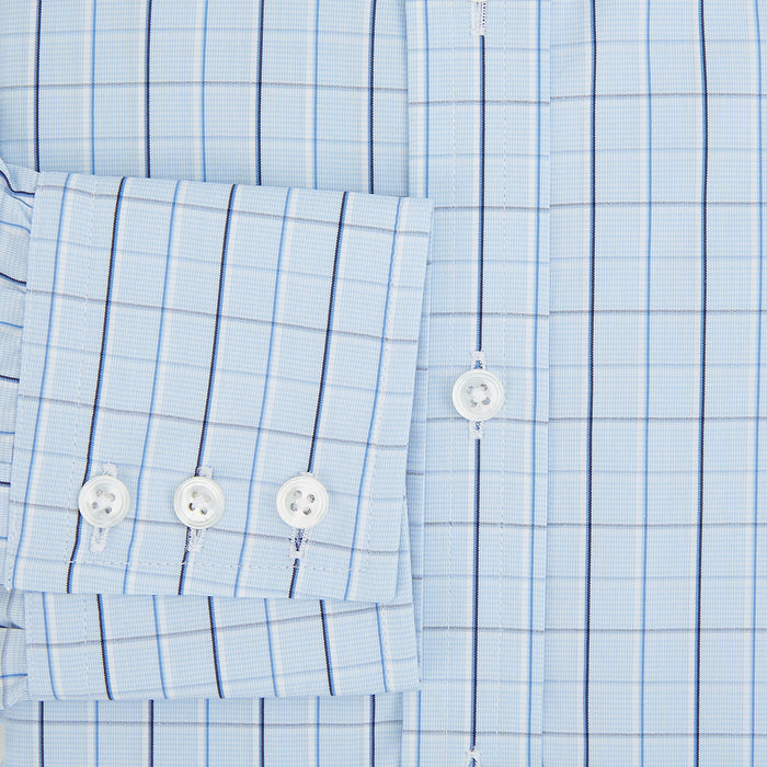 Navy and Blue Combination Check Mayfair Shirt Image 3