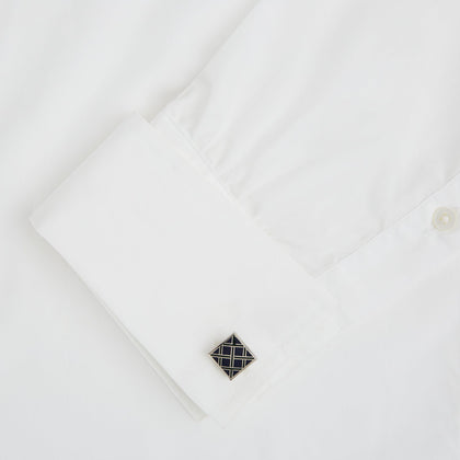 Blue Grid Square Cufflinks Image 2