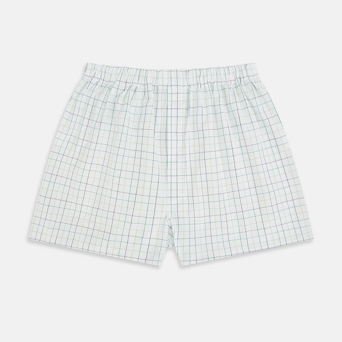 Forest Green Grid Check Godfrey Boxer Shorts