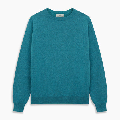 Teal Glenn Crew Neck Jumper Image 3