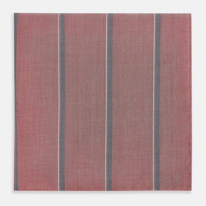 Red Track Stripe Hand-Rolled Handkerchief