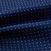 View 4 of product The Turnbull & Asser Pink Dot and Royal Blue Silk Cravat is an elegant British-style wedding accessory, neatly folded with a pointed edge and finished with pink dots, perfect for complementing formal attire.