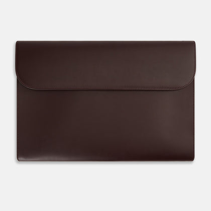 Burgundy Leather Snap-Fasten Pouch