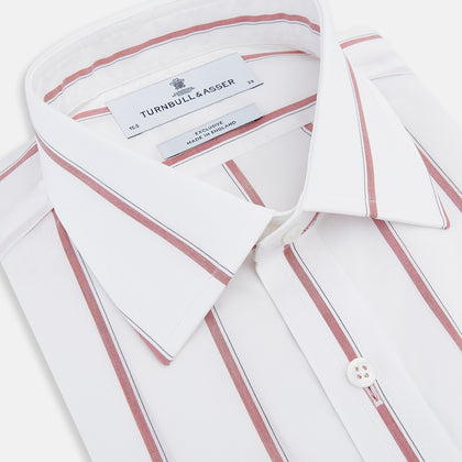 Dark Red Track Stripe Mayfair Shirt Image 1