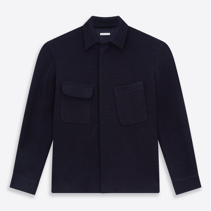 Navy Greenwich Knitted Overshirt