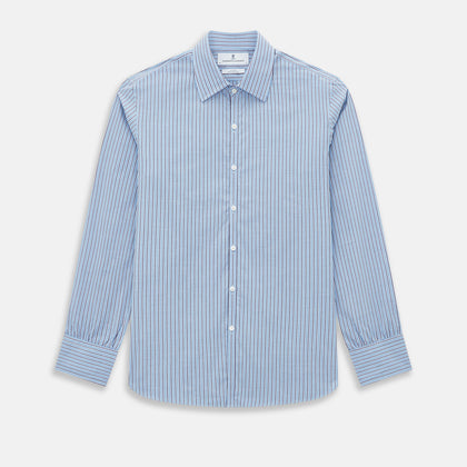 Steel Blue Ticking Stripe Westminster Shirt