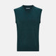 The Turnbull & Asser Forest Green Melange V-neck Cashmere Vest is a refined men’s knitwear piece, sleeveless with a classic V-neckline, shown here against a plain white background.