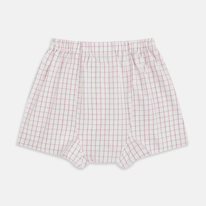 Pink Graph Check Godfrey Boxer Shorts Image 1