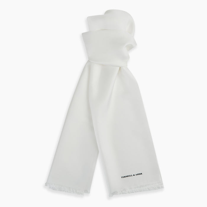 White Silk Scarf Image 3