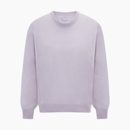 Lilac Cashmere Round Neck Jumper Image 4