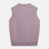View 4 of product The Turnbull & Asser Lilac Heather Ifor Cashmere Slipover is a sleeveless, V-neck knit vest in soft cashmere, shown flat against a white background.