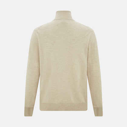 Cream Half-Zip Cashmere Jumper Image 2