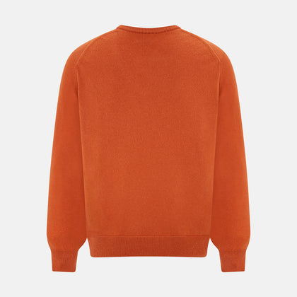 Rust Cashmere V-neck Jumper Image 2