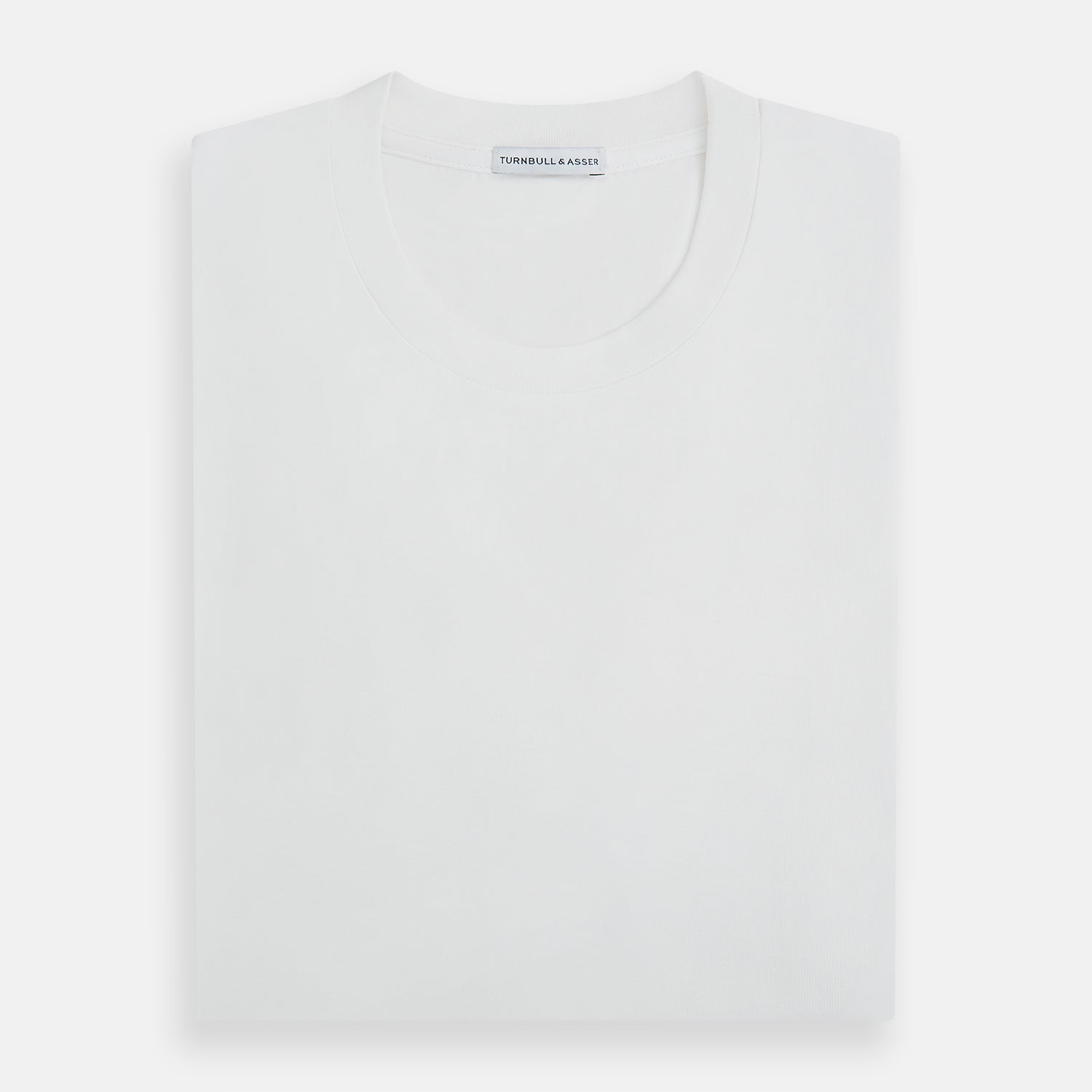 View 5 of product Turnbull & Asser’s White Short-Sleeve T-shirt, shown on a white background, features a classic crew neck and minimalist design without logos or patterns—ideal for versatile everyday wear.