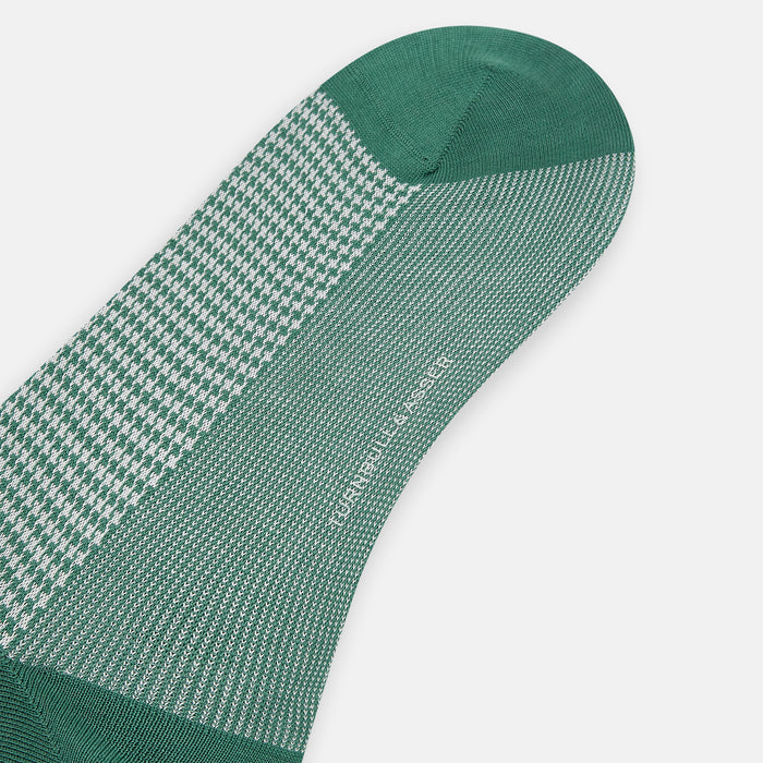 Ivory Houndstooth Mid-Length Socks Image 2