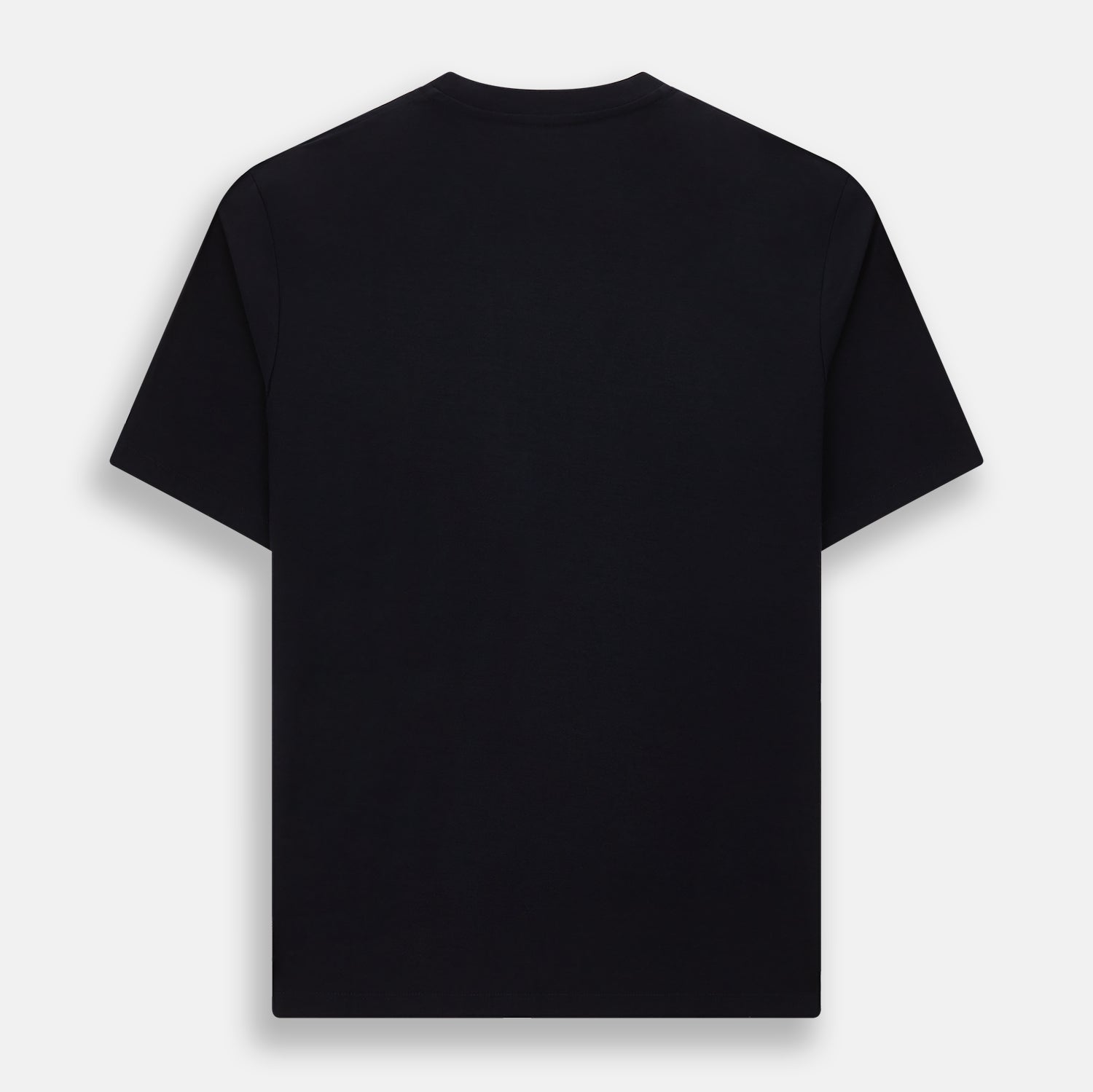 View 3 of product The Turnbull & Asser Navy Short-sleeve Fitted T-Shirt, featuring a simple crew neckline and no visible logos or designs, is shown from the front on a white background—ideal for smart casual looks.