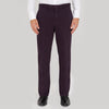 View 2 of product Turnbull & Asser Purple Cotton Trousers: slim-fit with button and zip closure, front and back pockets, shown on a white background.