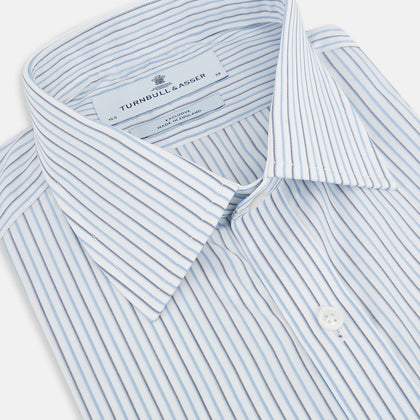 Navy and Blue Shadow Stripe Mayfair Shirt Image 1
