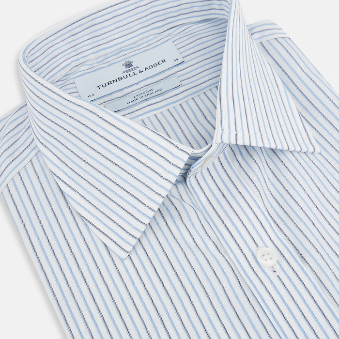Navy and Blue Shadow Stripe Mayfair Shirt Image 1