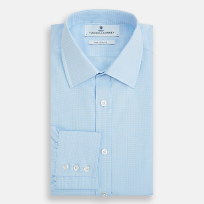 Pale Blue Rhombus Mayfair Shirt Image 4