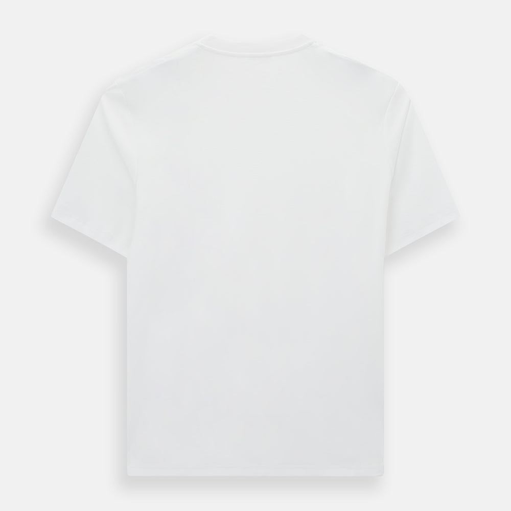 The Turnbull & Asser White Short-sleeve Fitted T-Shirt is a classic, logo-free crew neck laid flat on a white background—perfect for smart casual looks.