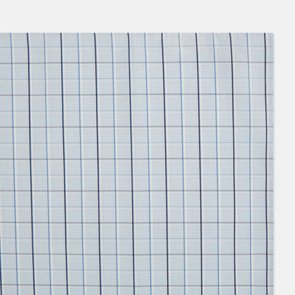 Navy and Blue Combination Check Hand-Rolled Handkerchief Image 1