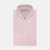View 1 of product The Turnbull & Asser Pink Royal Oxford Cotton Shirt features a button-down collar and 3-button cuffs, ideal for men's weekend wear. Displayed against a plain white background.